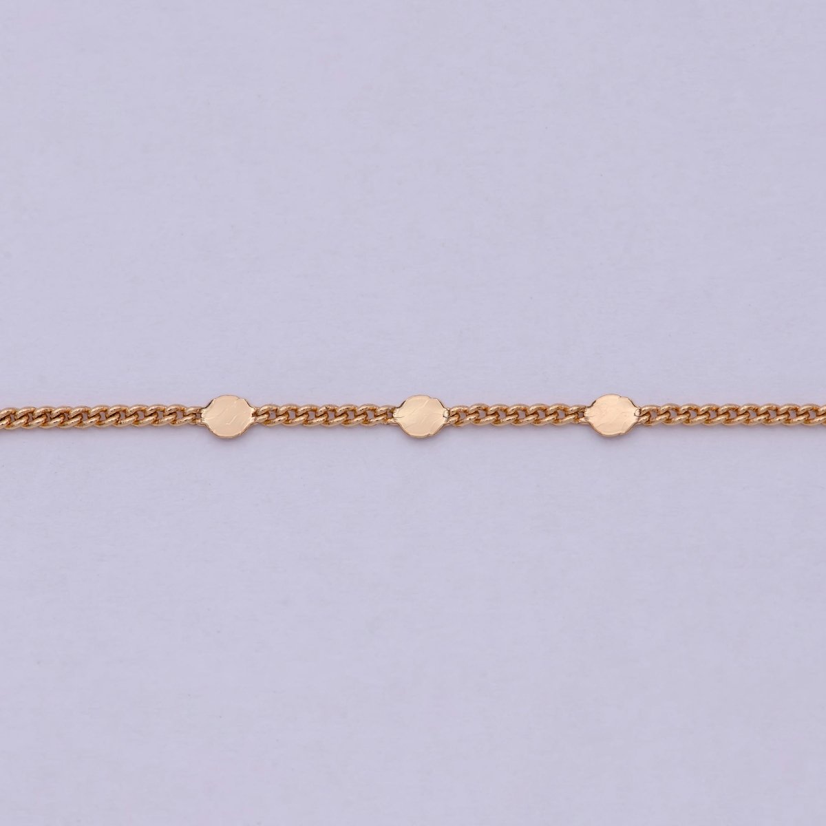 1mm 18K Gold Filled Chain Necklace Gold Curb Chain, Gold Chains 18 inch + 2 inch extender | WA-542 Clearance Pricing - DLUXCA
