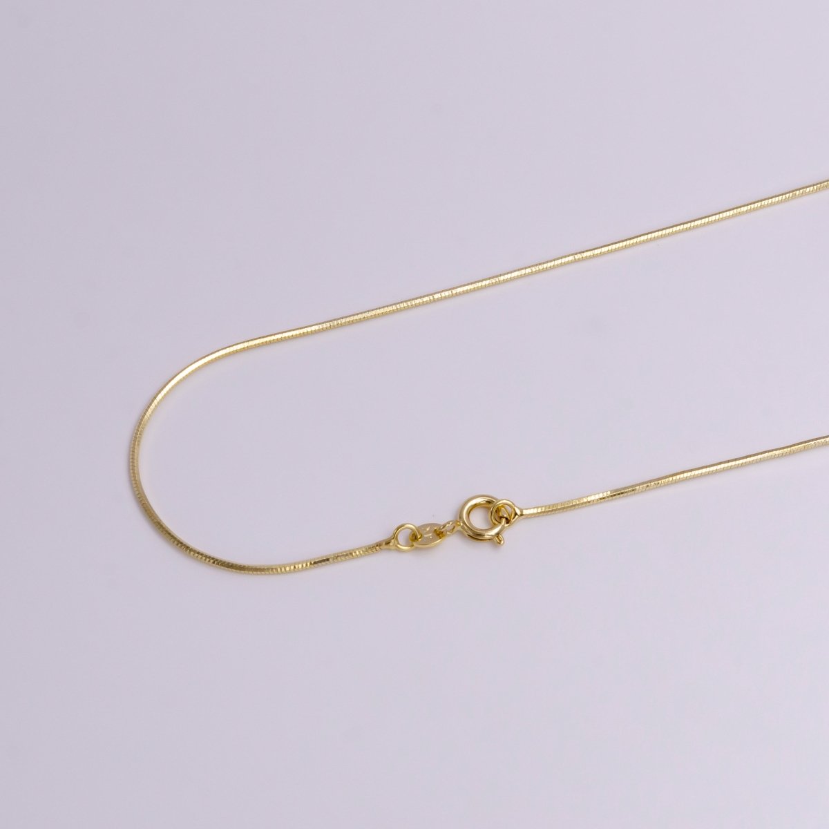 1mm Omega Cocoon Dainty 18 Inch Chain Layering Necklace w. Spring Ring | WA-1905 Clearance Pricing - DLUXCA
