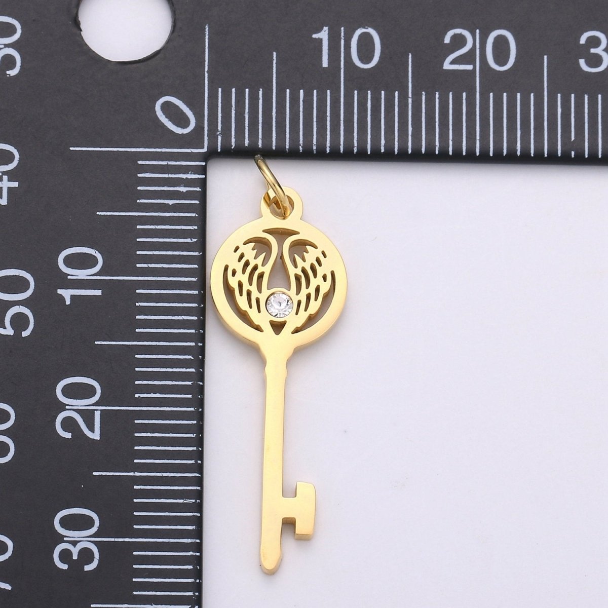 1pc 14k Gold Filled Key Pendant Charm, Dainty Wing Key Pendant Charm, Gold Filled Key Pendant, For DIY Jewelry Making Supply E-695 - DLUXCA