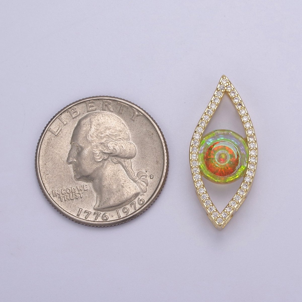 1pc 24K Gold Filled Micropave CZ Legendary Evil Eye Lucky Charm Protection Amulet DIY Cubic Zirconia Bracelet Charm Bead Finding Connector For Jewelry Making - B-147, B-149, B-151 - DLUXCA