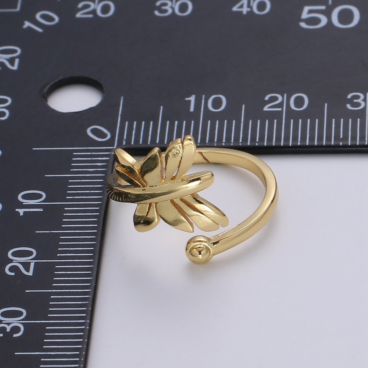 1pc Flying Butterfly 24K Ring, Adjustable Gold Curb Ring, Simple Mariposa Ring, Garden lover Ring, Bow Ring R530 - DLUXCA
