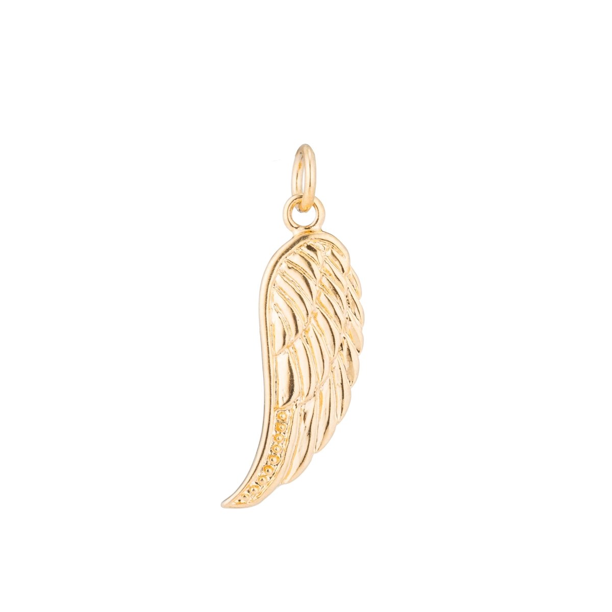 1pc Gold Angel's Wing, Golden Angel, Feather, Bird, Animal, Heavenly DIY Craft Necklace Pendant Charm Bead Bails Findings for Jewelry Making C-186 - DLUXCA