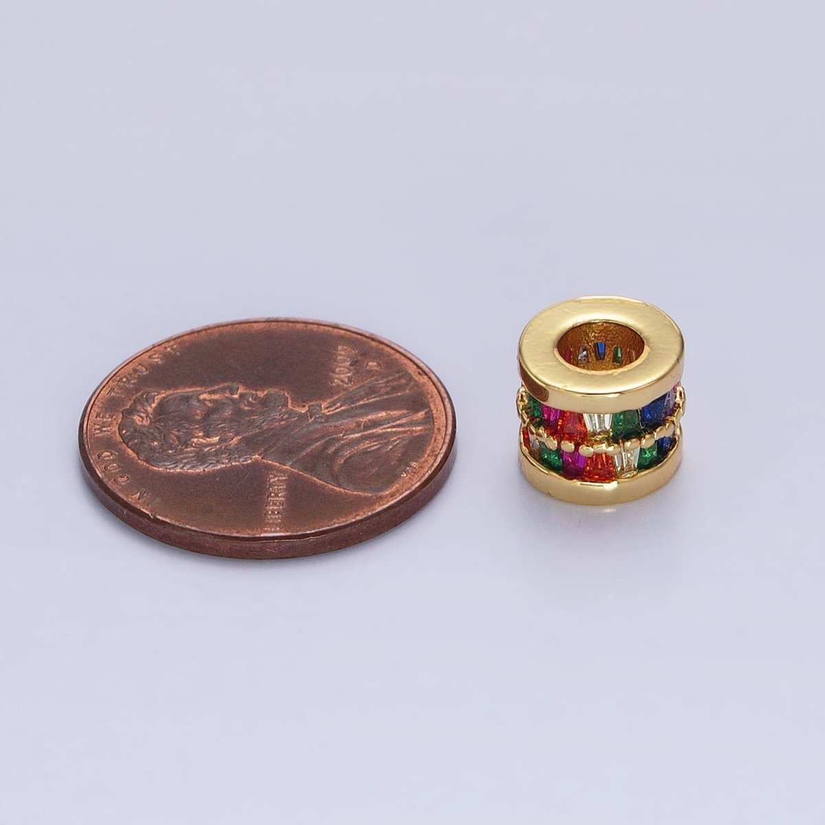 1pc Gold Filled Cylinder Beads, CZ Large Hole Cylinder Drum Barrel Micro Pave Beads, Silver Tube Multi Color CZ Beadd 6.8x8.2mm B-783 B-784 B-785 B-786 B-787 B-788 B-789 B-790 B-793 B-794 B-799 B-801 B-812 B-813 - DLUXCA