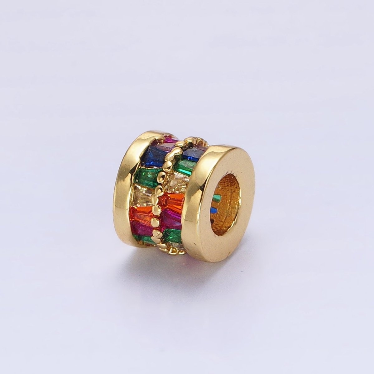 1pc Gold Filled Cylinder Beads, CZ Large Hole Cylinder Drum Barrel Micro Pave Beads, Silver Tube Multi Color CZ Beadd 6.8x8.2mm B-783 B-784 B-785 B-786 B-787 B-788 B-789 B-790 B-793 B-794 B-799 B-801 B-812 B-813 - DLUXCA