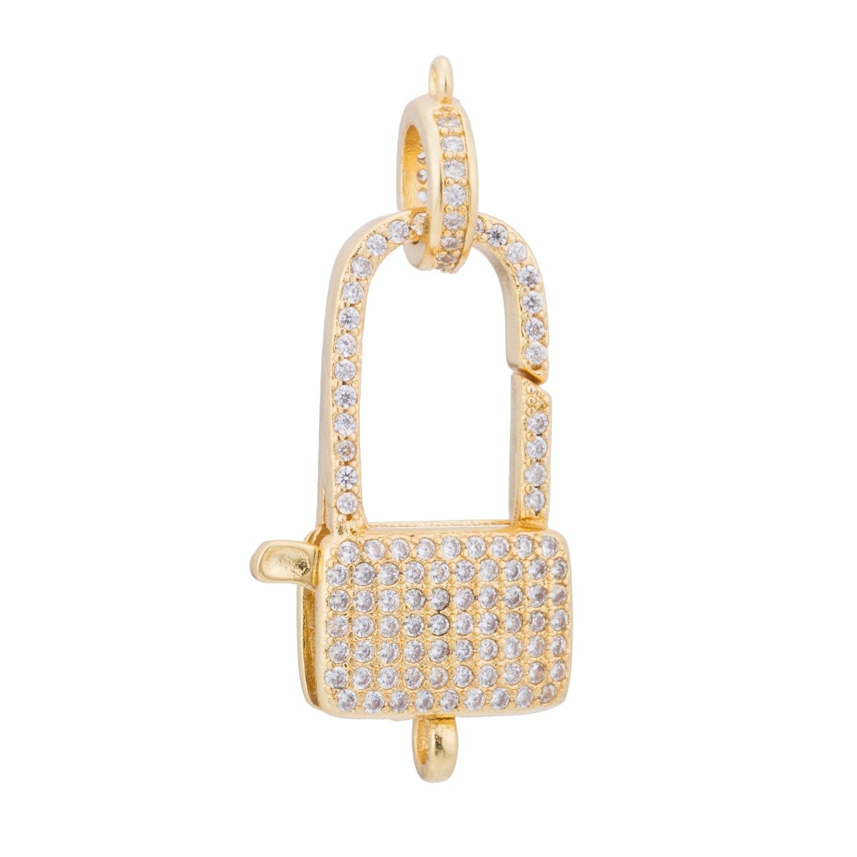 1pc Gold Filled / Rose Gold / Silver Hook End Clasp, Bracelet End Cap, Beading Clasp, Tips, Women Necklace Supplies Cubic Zirconia Bracelet Finding CONNECTOR for Jewelry Making | F119 - DLUXCA