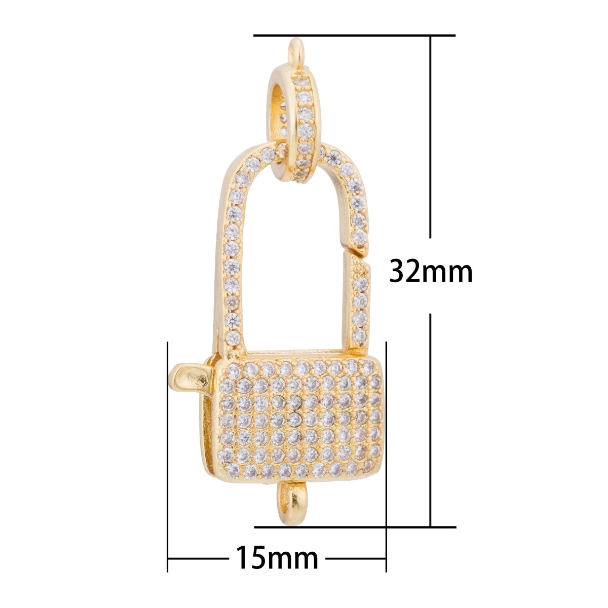 1pc Gold Filled / Rose Gold / Silver Hook End Clasp, Bracelet End Cap, Beading Clasp, Tips, Women Necklace Supplies Cubic Zirconia Bracelet Finding CONNECTOR for Jewelry Making | F119 - DLUXCA