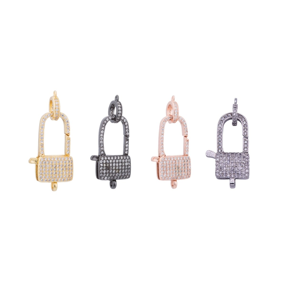 1pc Gold Filled / Rose Gold / Silver Hook End Clasp, Bracelet End Cap, Beading Clasp, Tips, Women Necklace Supplies Cubic Zirconia Bracelet Finding CONNECTOR for Jewelry Making | F119 - DLUXCA