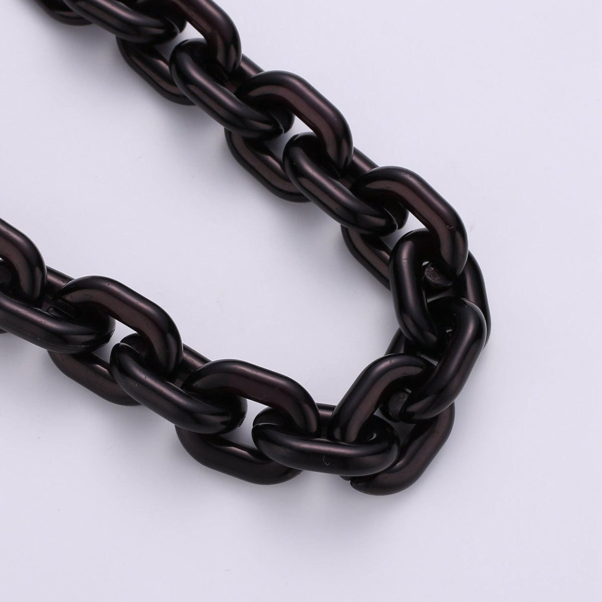 1X Clear Oval Acrylic Link Chain, Translucent Plastic Chain, Chunky Necklace Chain with Open Links Size 23.8mm x 18.8mm - DLUXCA