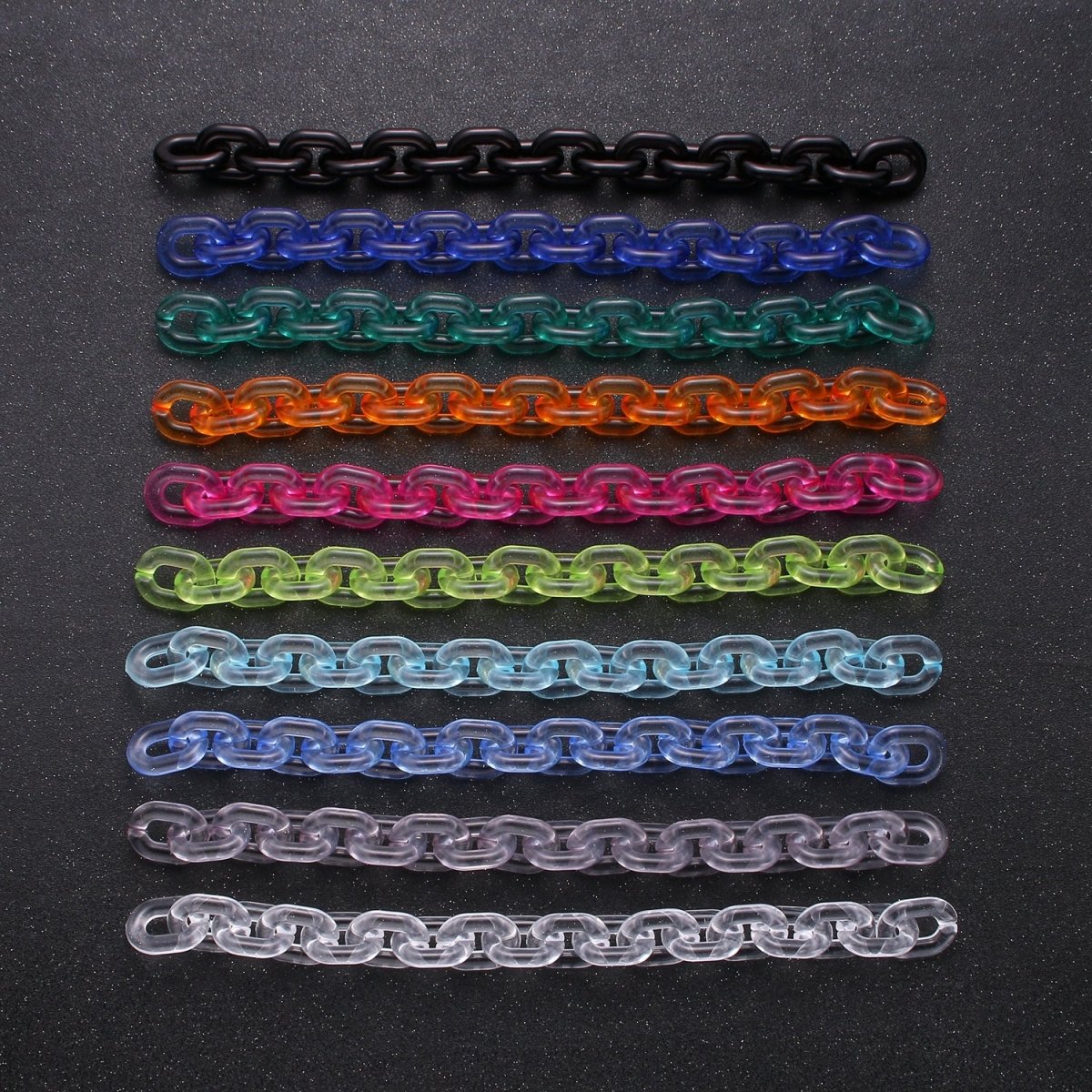 1X Clear Oval Acrylic Link Chain, Translucent Plastic Chain, Chunky Necklace Chain with Open Links Size 23.8mm x 18.8mm - DLUXCA