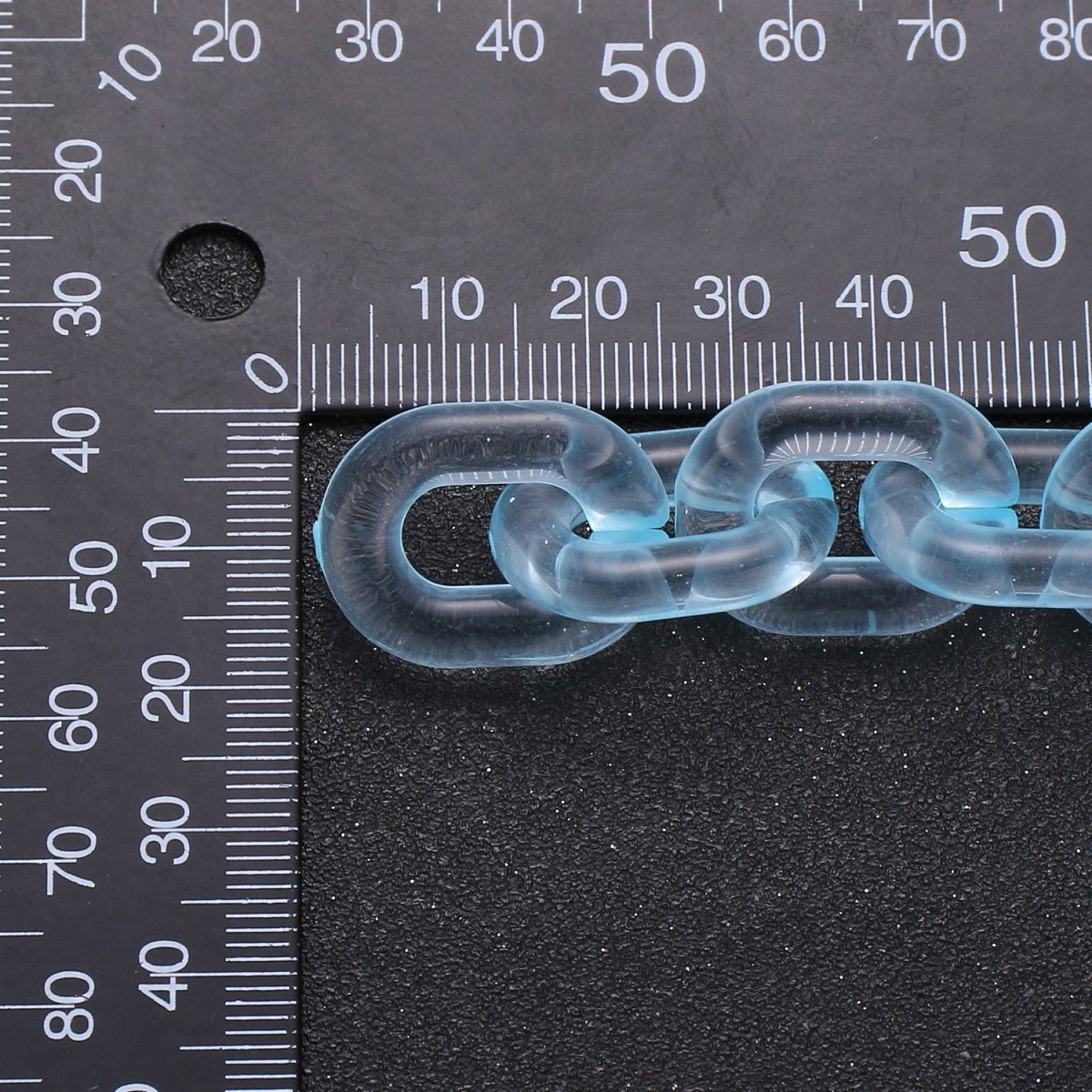1X Clear Oval Acrylic Link Chain, Translucent Plastic Chain, Chunky Necklace Chain with Open Links Size 23.8mm x 18.8mm - DLUXCA