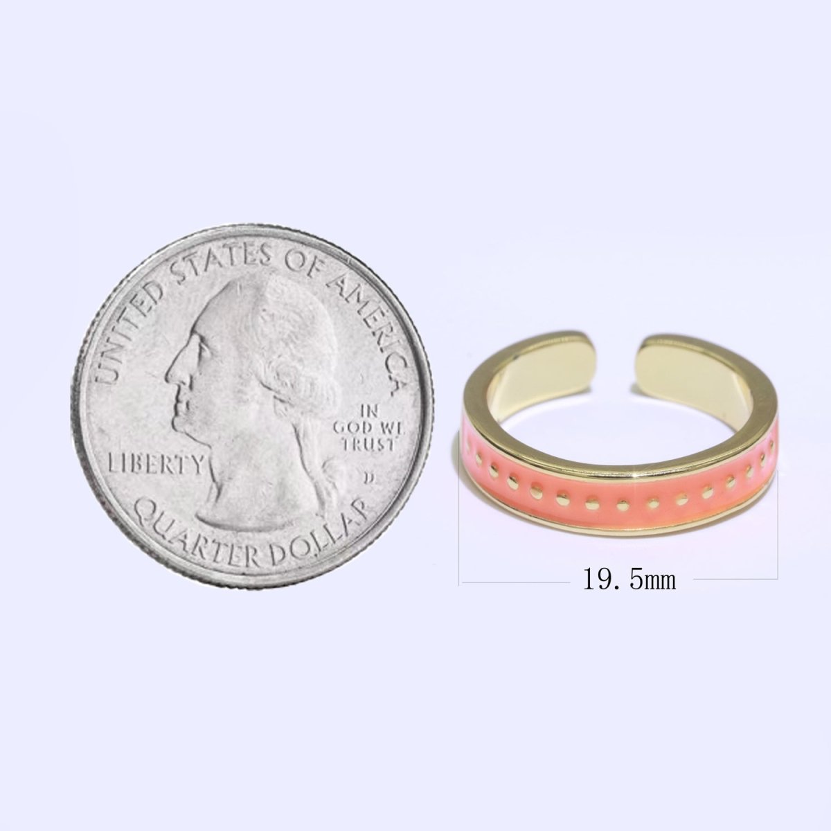 1x Dainty Colorful Enamel Ring Multicolor Enamel Band Dots Ring Stacking Open Adjustable Ring O-379 ~ O-386 - DLUXCA