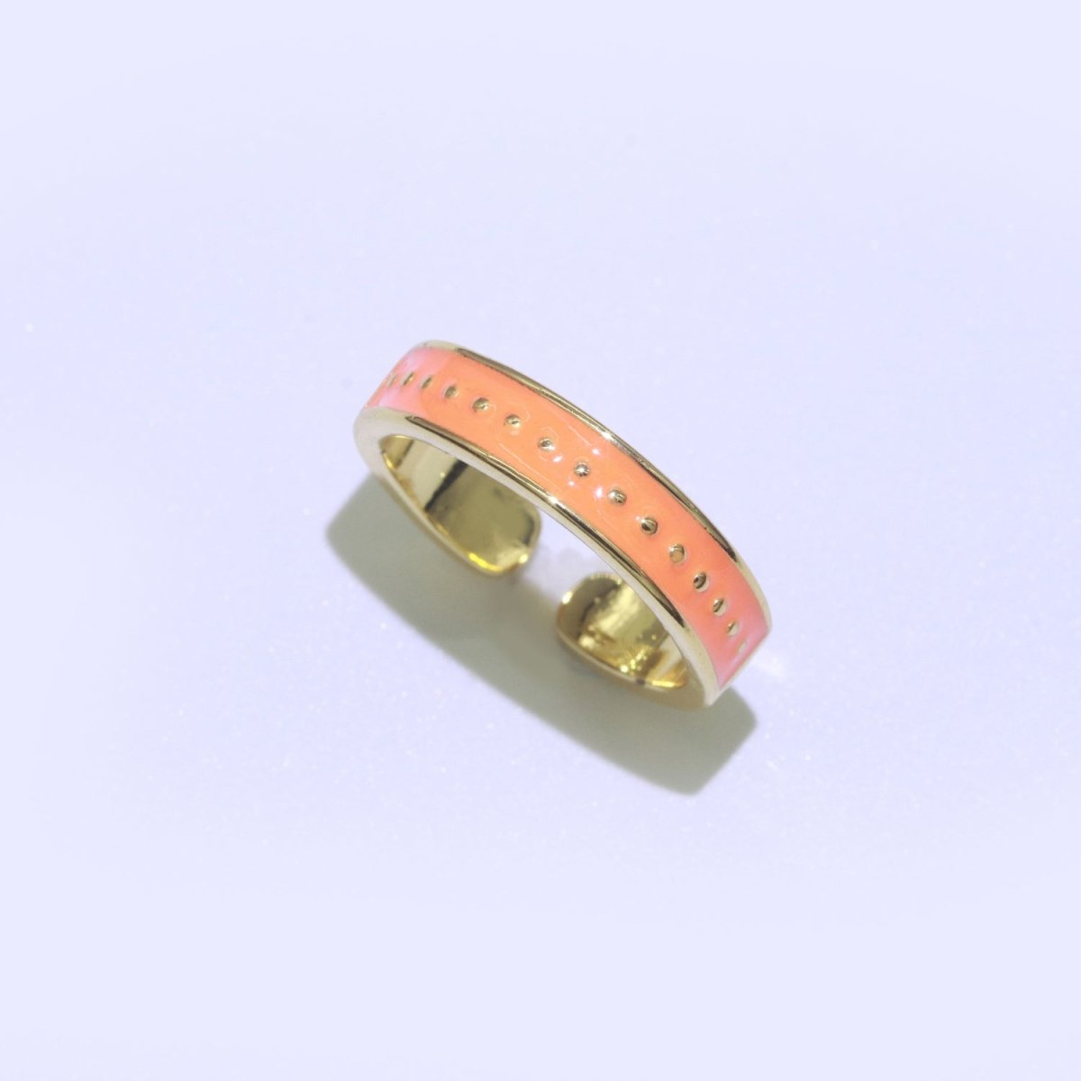 1x Dainty Colorful Enamel Ring Multicolor Enamel Band Dots Ring Stacking Open Adjustable Ring O-379 ~ O-386 - DLUXCA