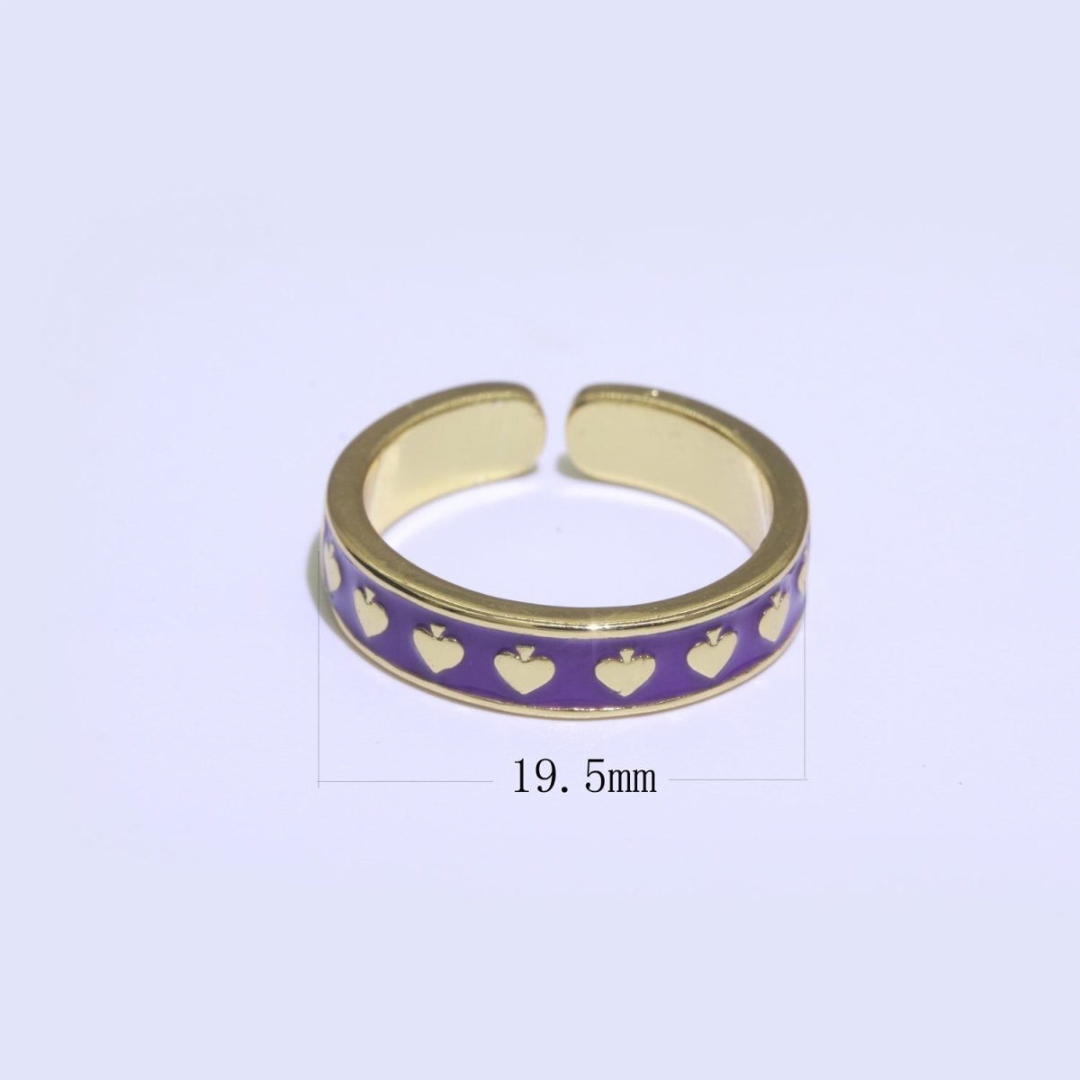 1x Dainty Colorful Enamel Ring Multicolor Enamel Band Spade Ring Stacking Open Ring Adjustable Ring Yellow Teal Pink Green White Neon Ring O-395 ~ O-402 - DLUXCA