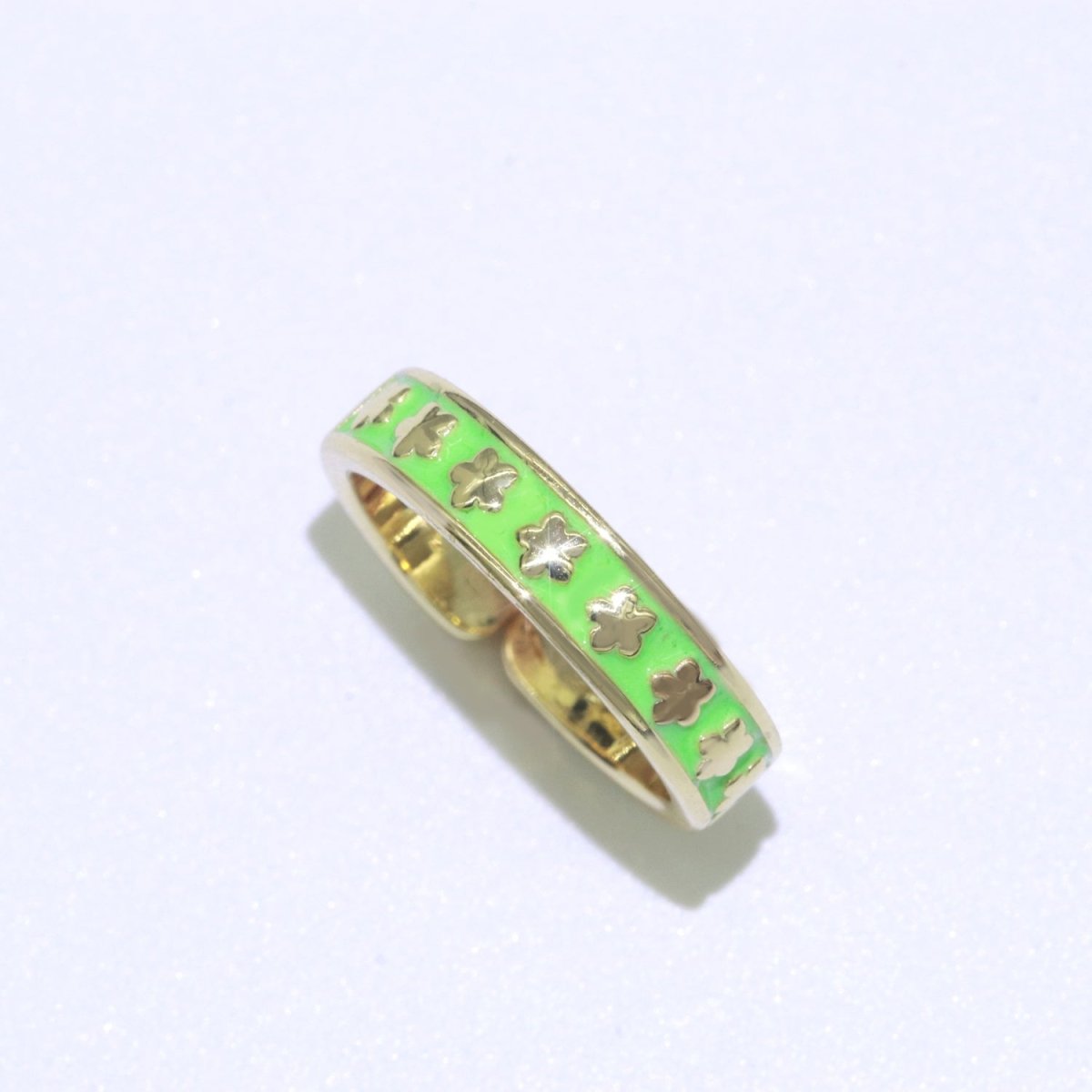 1x Dainty Colorful Enamel Ring Multicolor Enamel Band Star Ring Stacking Open Ring Adjustable Ring Yellow Teal Pink Green White Neon Ring O-387 ~ O-394 - DLUXCA