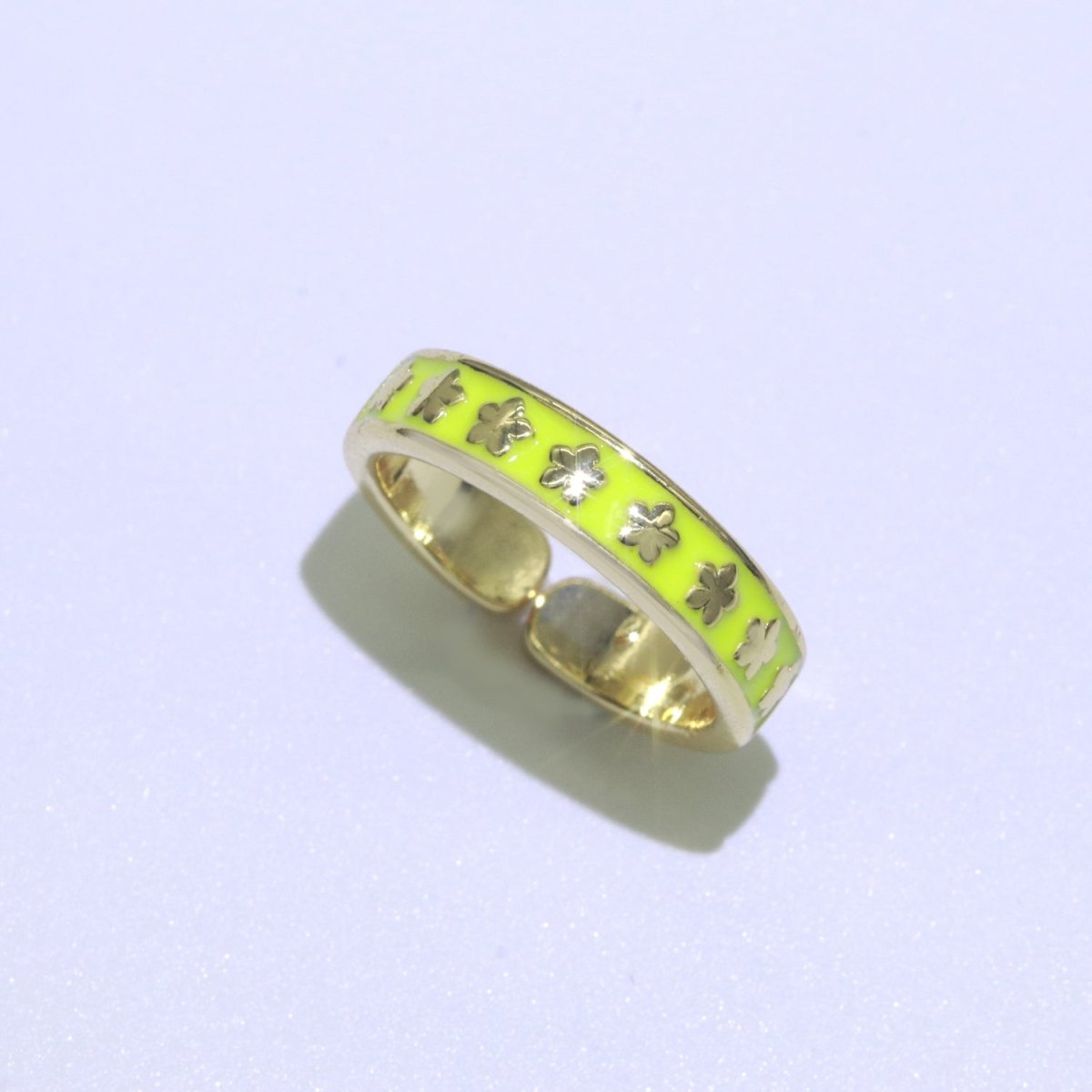 1x Dainty Colorful Enamel Ring Multicolor Enamel Band Star Ring Stacking Open Ring Adjustable Ring Yellow Teal Pink Green White Neon Ring O-387 ~ O-394 - DLUXCA