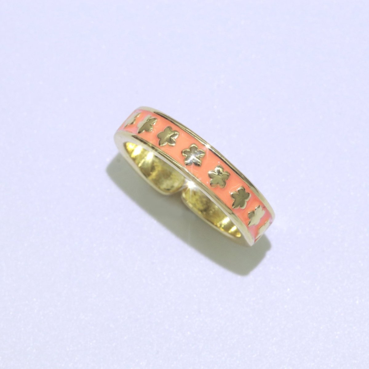 1x Dainty Colorful Enamel Ring Multicolor Enamel Band Star Ring Stacking Open Ring Adjustable Ring Yellow Teal Pink Green White Neon Ring O-387 ~ O-394 - DLUXCA