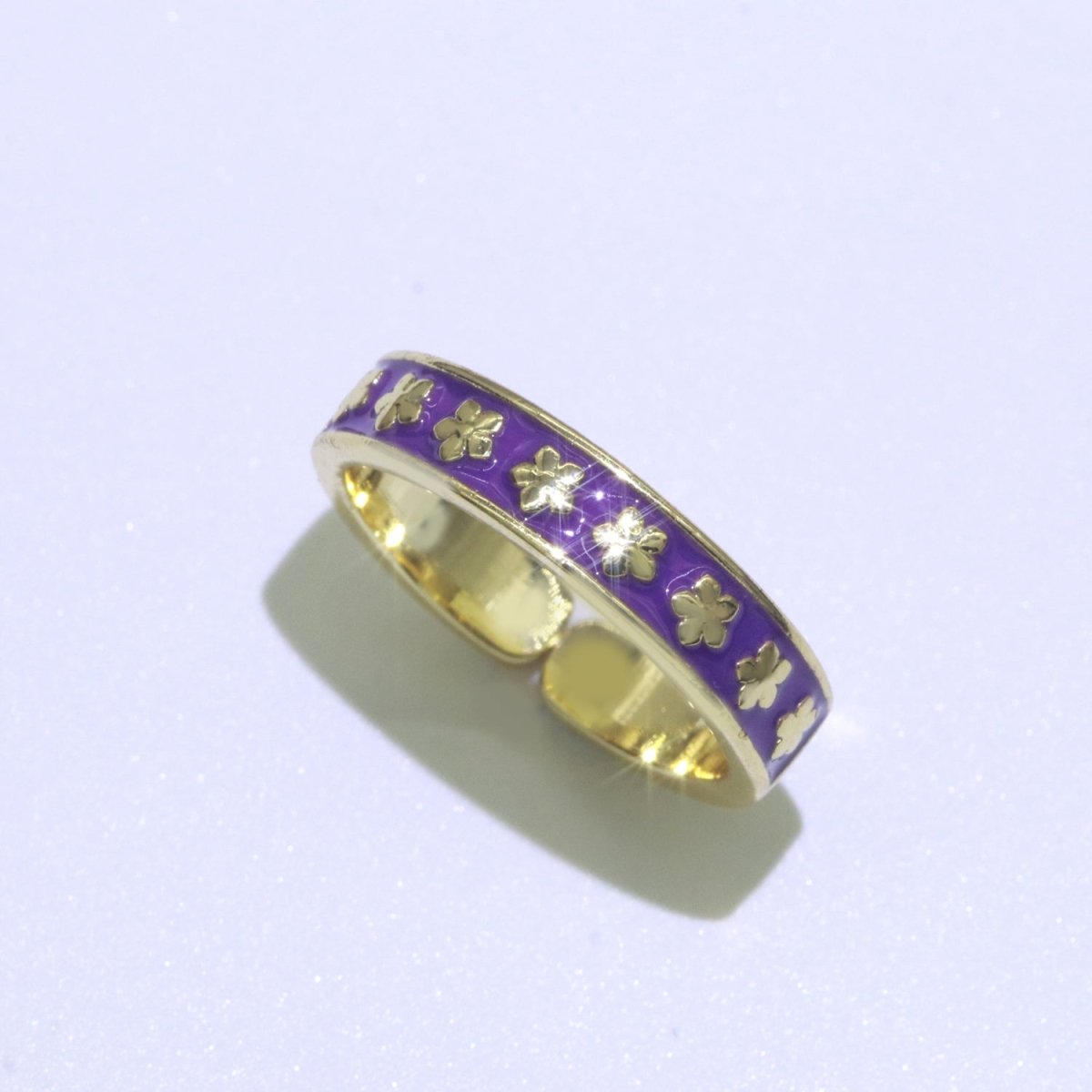 1x Dainty Colorful Enamel Ring Multicolor Enamel Band Star Ring Stacking Open Ring Adjustable Ring Yellow Teal Pink Green White Neon Ring O-387 ~ O-394 - DLUXCA