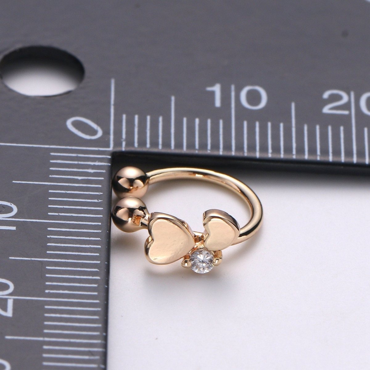 1x Dainty Heart Earcuff Gold Ear cuff cartilage earring no piercing, gold ear cuff, fake piercing, Love earcuff, Friendship ear cuff wrap, AI-093 - DLUXCA