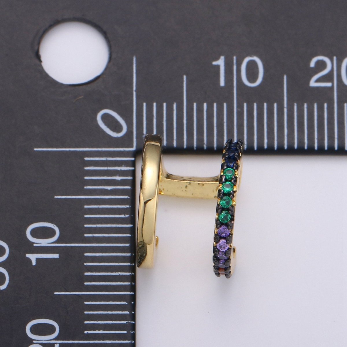 1x Double Cuff , CZ Pave Ear Cuff, Ear Wrap Earrings, Boho Jewelry, Non Pierced Ear Cuff, Ear Wrap, Double Row CZ, Gold Ear Cuff, AI-078, AI-079. - DLUXCA