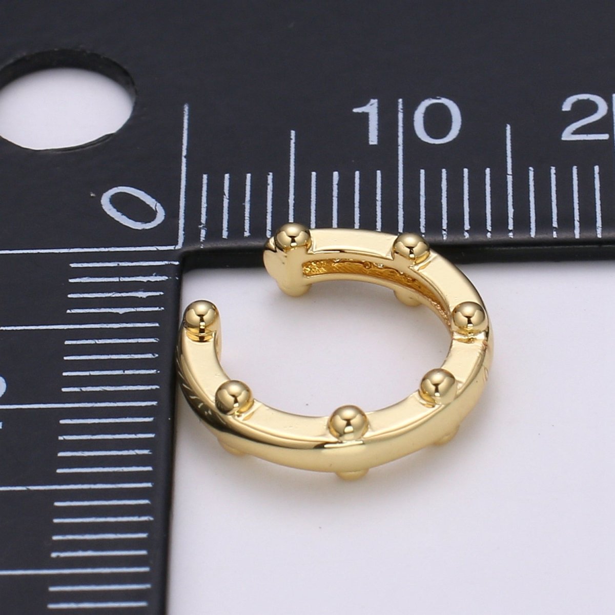 1x Ear Cuff, Gold Earcuff, Non-pierced, Beaded Ear Cuff Fake Conch Earring, No Piercing, Faux Pierced Hoop Dainty Beaded Earring, AI-086 - DLUXCA