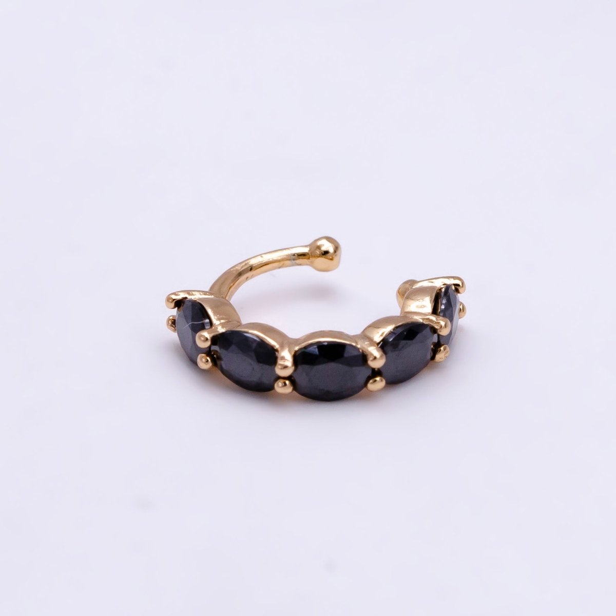 1x Ear cuff no piercing Gold with 8 Different Color cz, ear cuff, minimalist jewelry conch cuff AI-001~AI-008 - DLUXCA