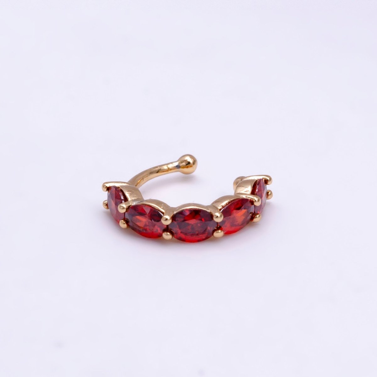 1x Ear cuff no piercing Gold with 8 Different Color cz, ear cuff, minimalist jewelry conch cuff AI-001~AI-008 - DLUXCA
