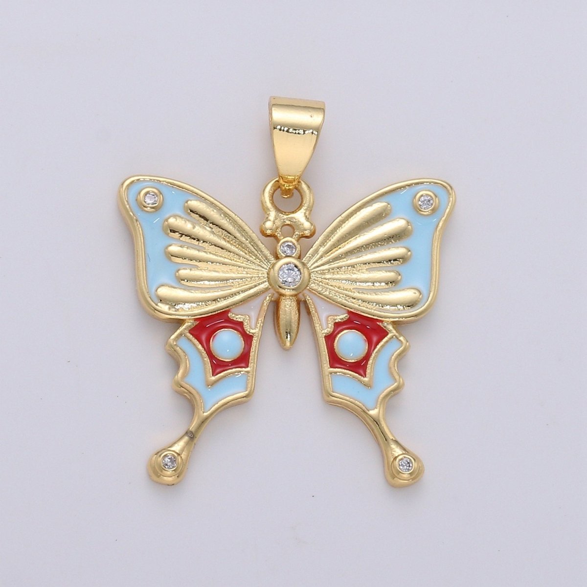 1x Enamel Mariposa Butterfly Gold Filled Butterfly Pendant Dream Animal Lover Necklace Pendant Charm Designer Colorful Jewelry Making I-791~I-793 - DLUXCA