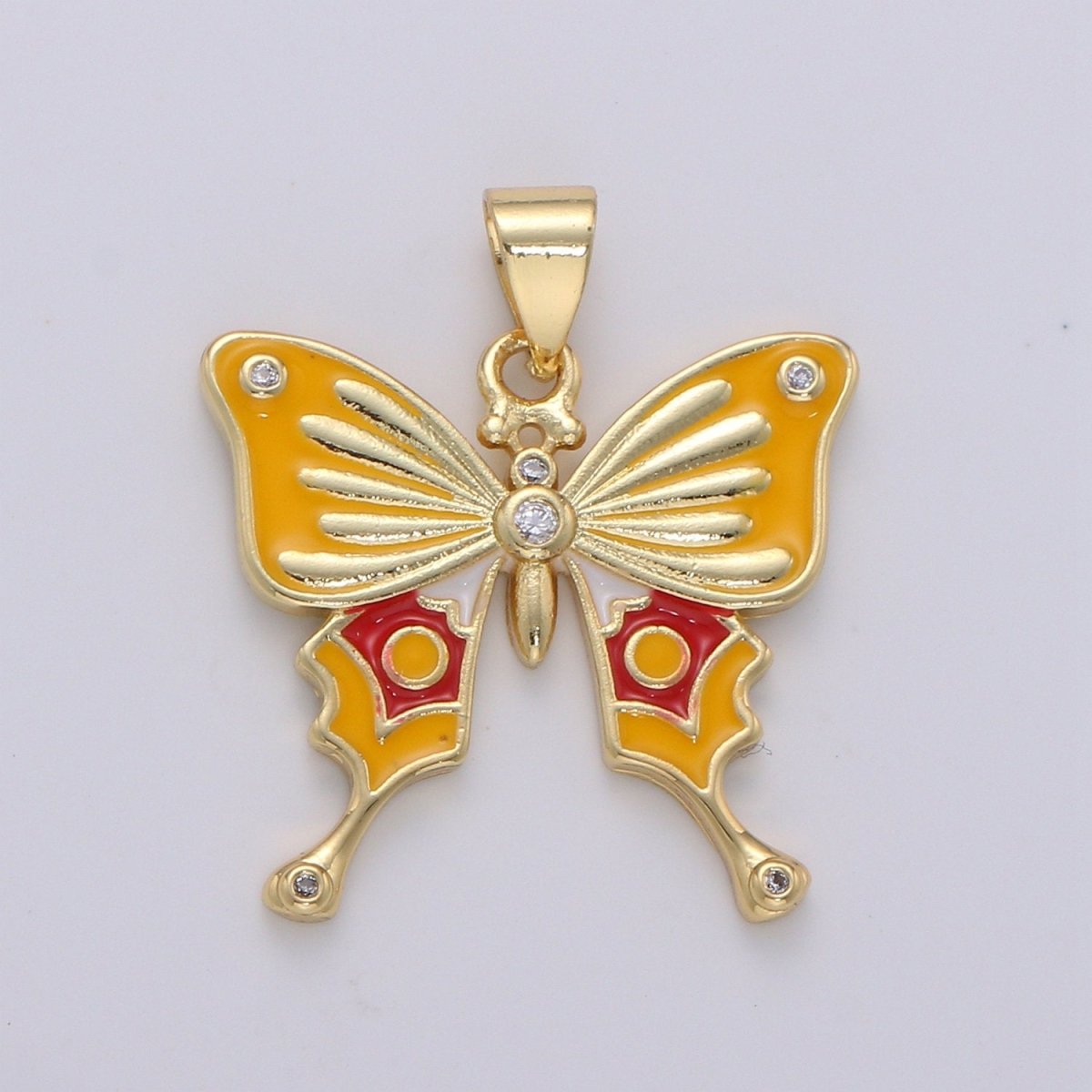 1x Enamel Mariposa Butterfly Gold Filled Butterfly Pendant Dream Animal Lover Necklace Pendant Charm Designer Colorful Jewelry Making I-791~I-793 - DLUXCA