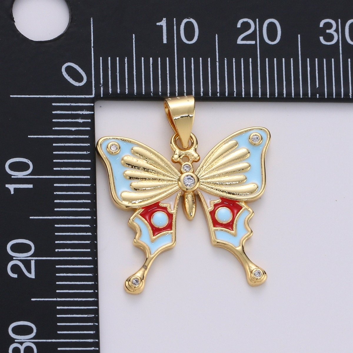 1x Enamel Mariposa Butterfly Gold Filled Butterfly Pendant Dream Animal Lover Necklace Pendant Charm Designer Colorful Jewelry Making I-791~I-793 - DLUXCA