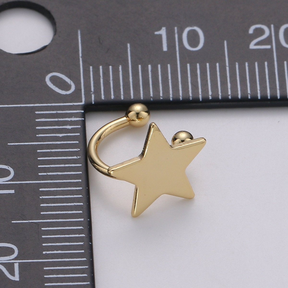 1x Gold Ear cuff, No piercing ear cuff, Fake piercing, Ear cuff, Helix no piercing hoop, Star ear cuff, Love earring, ear cuff, AI-138 - DLUXCA