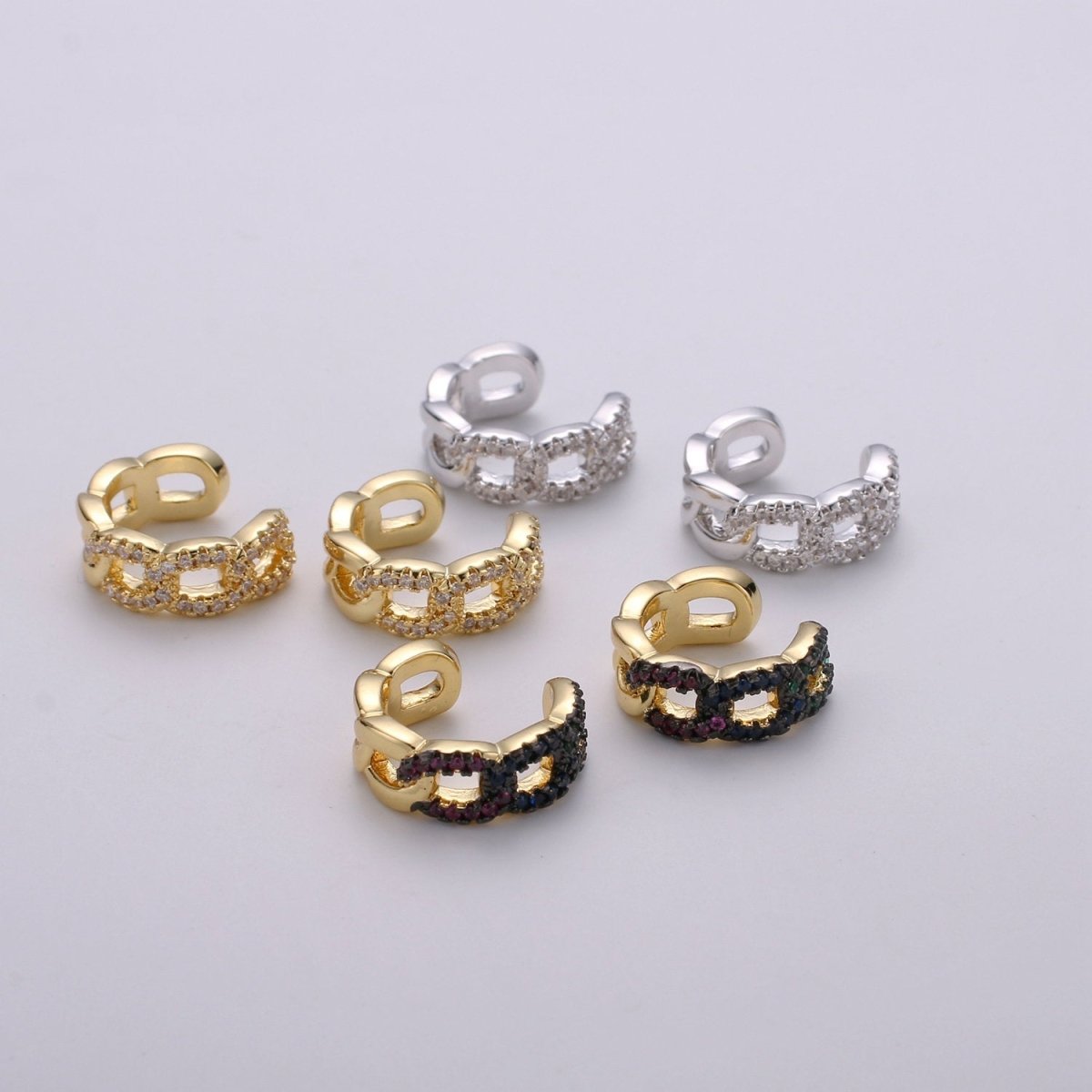 1x Gold Ear Cuff-Upper Ear Earring No Piercing-Helix Ear Cuff