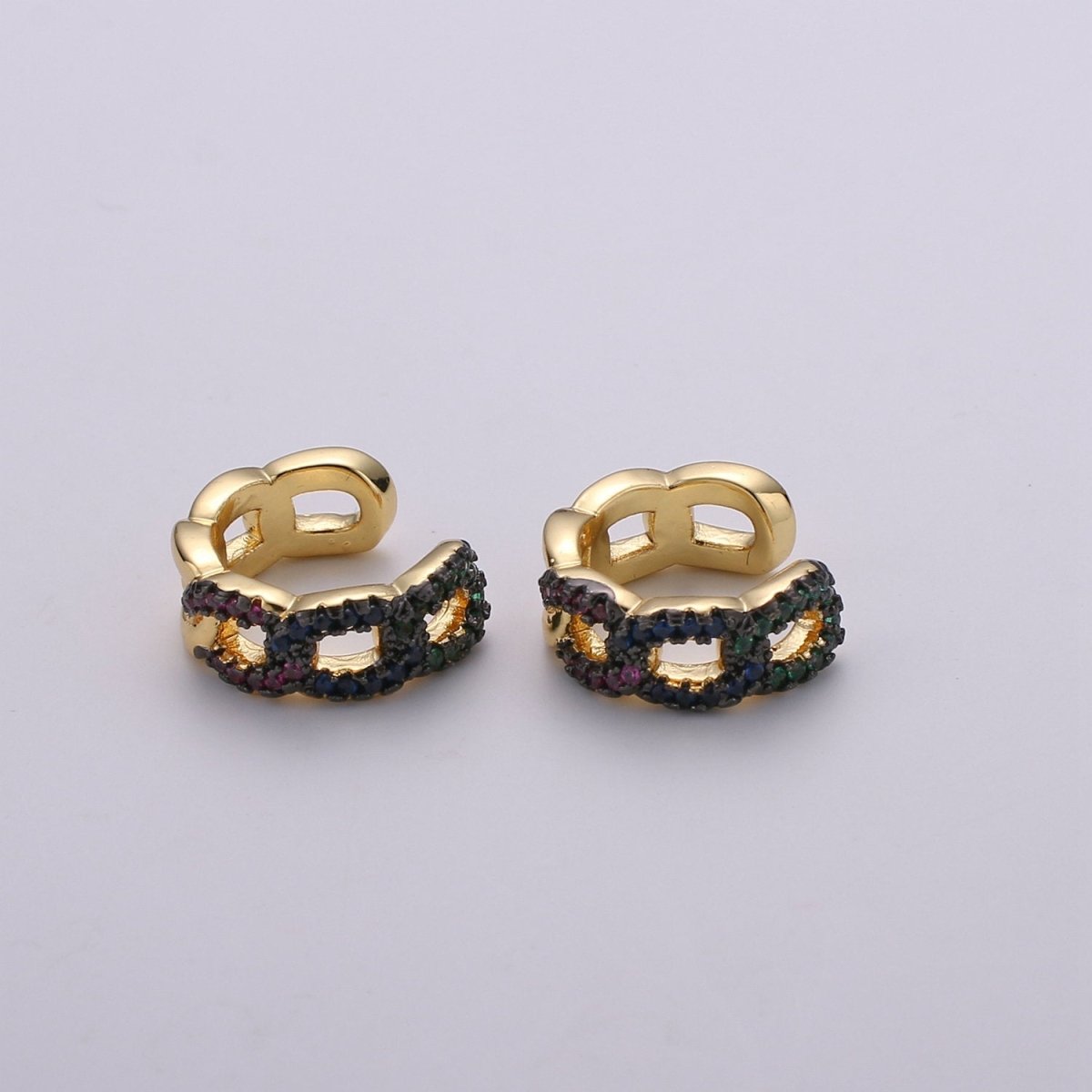 1x Gold Ear Cuff-Upper Ear Earring No Piercing-Helix Ear Cuff-Cartilage Ear Cuff-Ear cuff no piercing-Ear Cuff Earring-Link Chain Earcuff AI-127 AI-128 AI-129 - DLUXCA