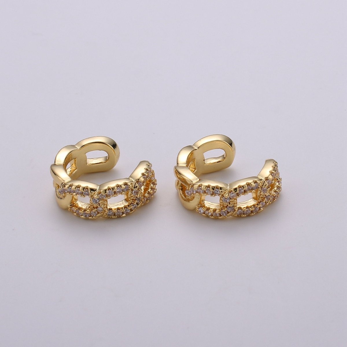 1x Gold Ear Cuff-Upper Ear Earring No Piercing-Helix Ear Cuff-Cartilage Ear Cuff-Ear cuff no piercing-Ear Cuff Earring-Link Chain Earcuff AI-127 AI-128 AI-129 - DLUXCA