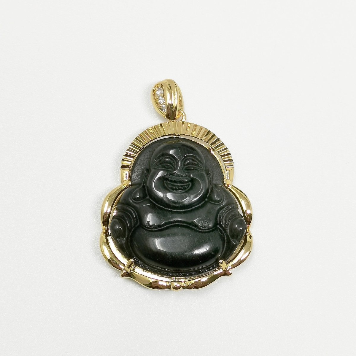 1x Gold Laughing Buddha Pendant Crystal Quartz Thai Buddha Charm Necklace in 14k Gold Filled Pendant for Statement Necklace O-203 ~ O-210 O-226 ~ O-232 - DLUXCA