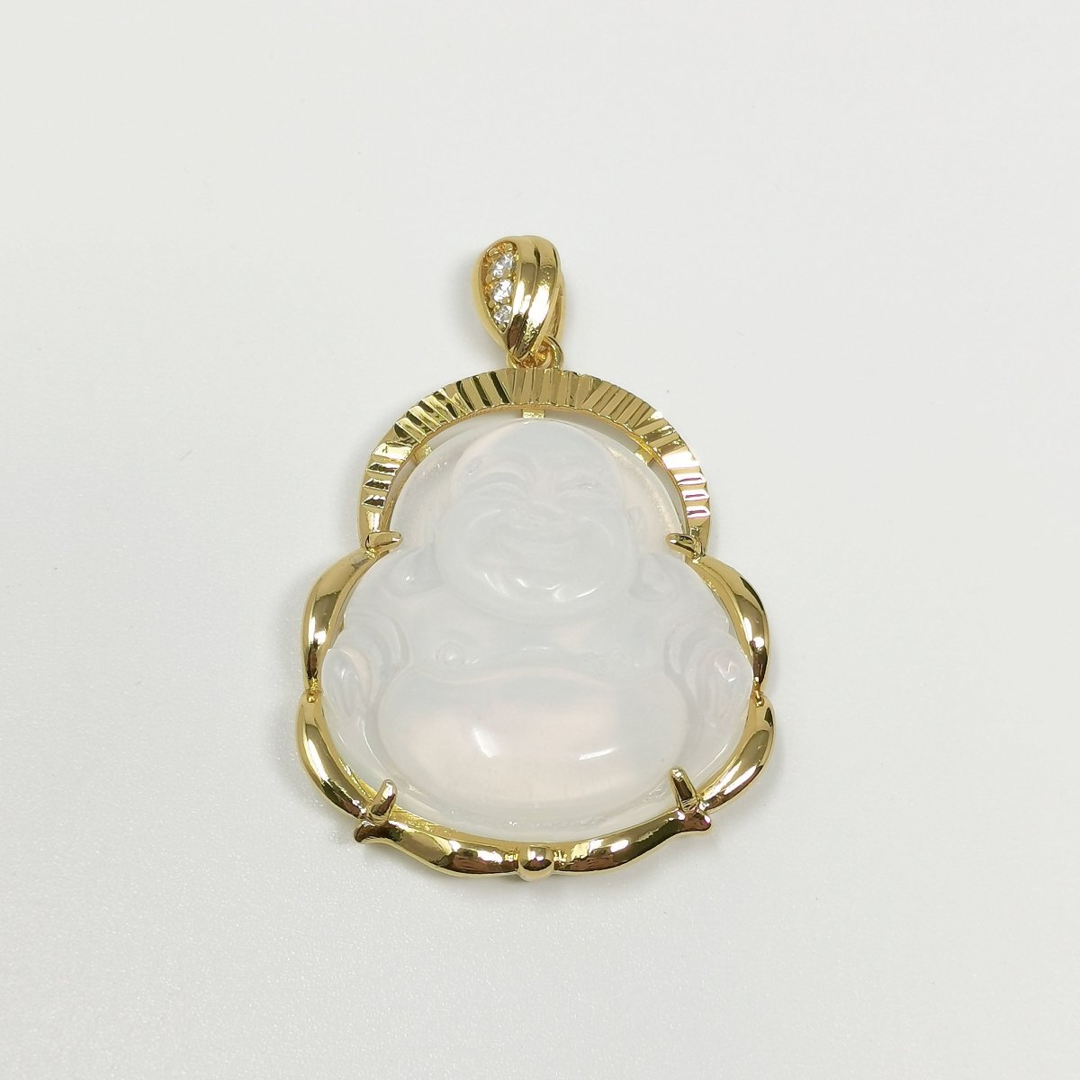 1x Gold Laughing Buddha Pendant Crystal Quartz Thai Buddha Charm Necklace in 14k Gold Filled Pendant for Statement Necklace O-203 ~ O-210 O-226 ~ O-232 - DLUXCA