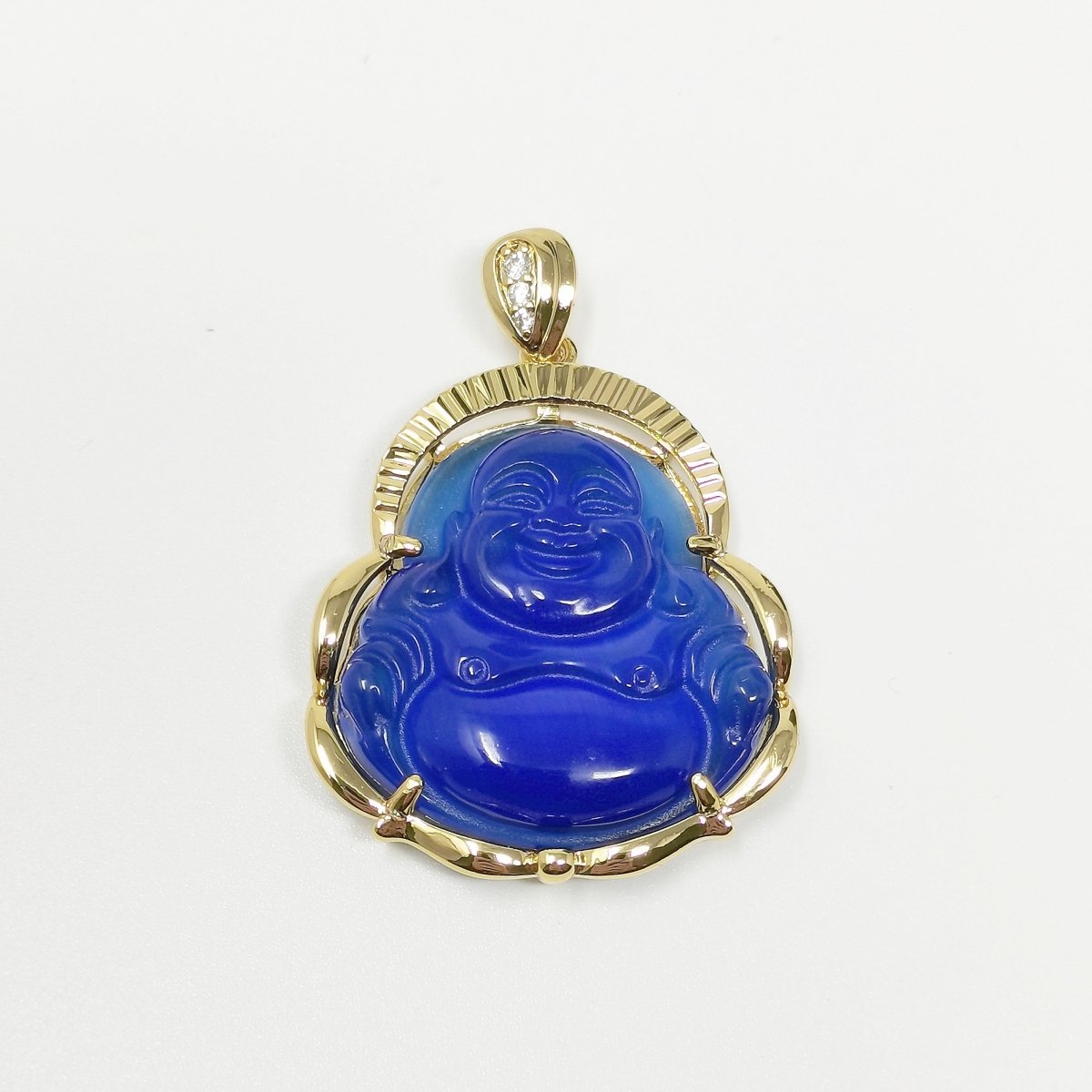 1x Gold Laughing Buddha Pendant Crystal Quartz Thai Buddha Charm Necklace in 14k Gold Filled Pendant for Statement Necklace O-203 ~ O-210 O-226 ~ O-232 - DLUXCA