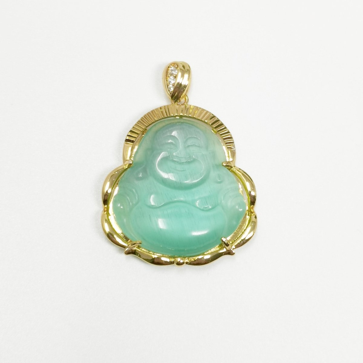 1x Gold Laughing Buddha Pendant Crystal Quartz Thai Buddha Charm Necklace in 14k Gold Filled Pendant for Statement Necklace O-203 ~ O-210 O-226 ~ O-232 - DLUXCA