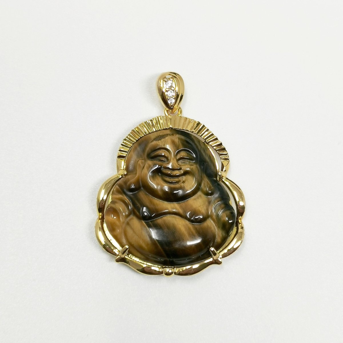 1x Gold Laughing Buddha Pendant Crystal Quartz Thai Buddha Charm Necklace in 14k Gold Filled Pendant for Statement Necklace O-203 ~ O-210 O-226 ~ O-232 - DLUXCA