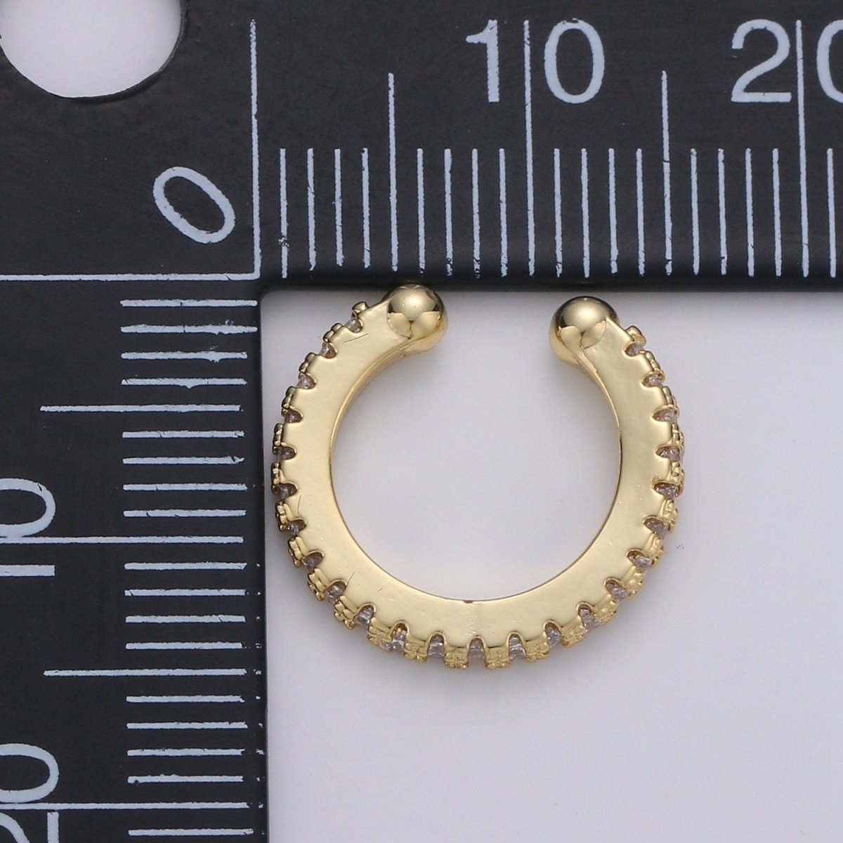 1x Minimalist Gold ear cuff, Cubic cz gold ear cuff, Dainty ear cuff gold, Non pierced ear cuff, Conch ear cuff, cz gold wrap earring AI-118 - DLUXCA