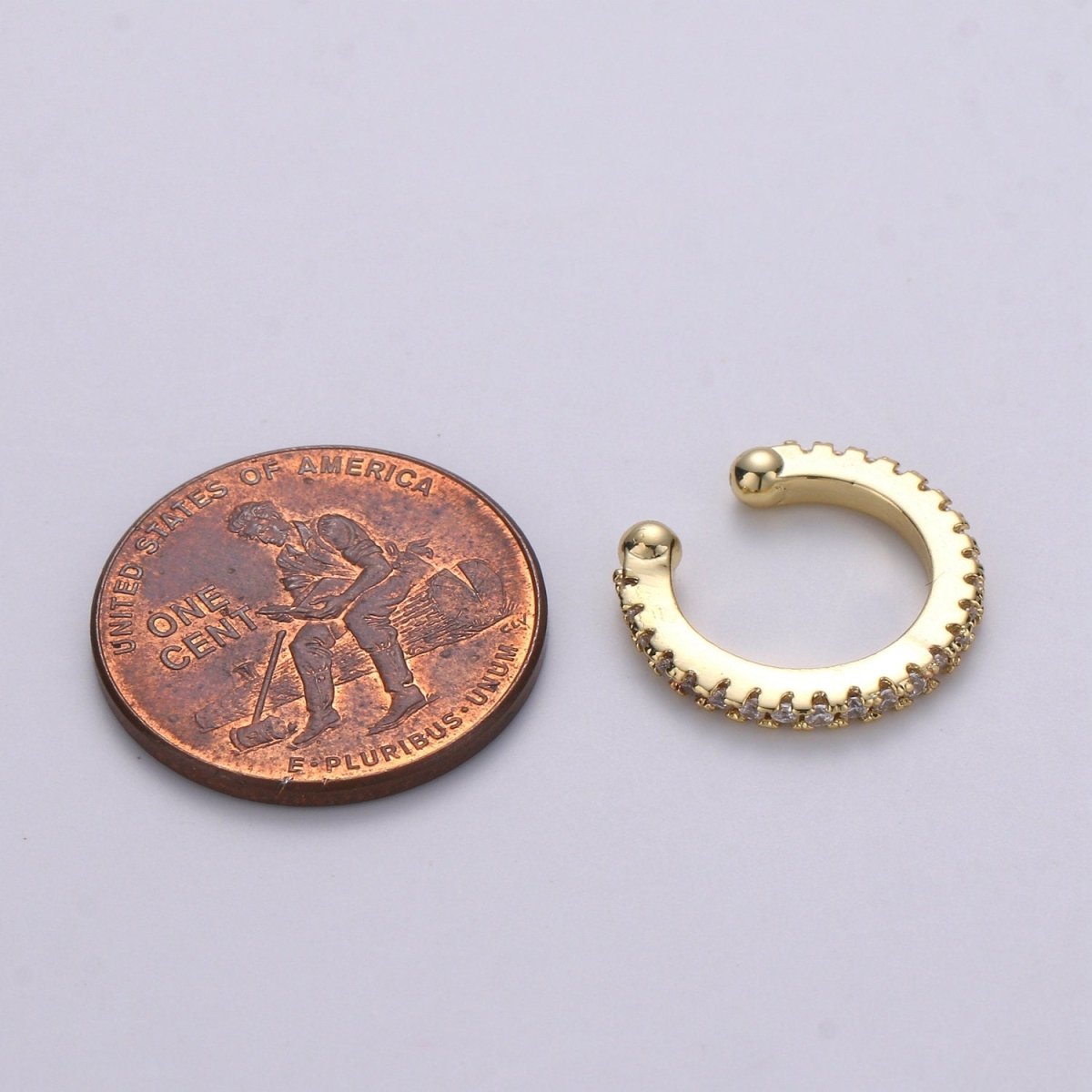 1x Minimalist Gold ear cuff, Cubic cz gold ear cuff, Dainty ear cuff gold, Non pierced ear cuff, Conch ear cuff, cz gold wrap earring AI-118 - DLUXCA
