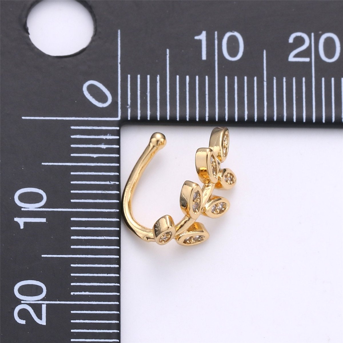 1x Olive Vine Gold Filled Earring Simple Ear Cuff, delicate ear cuff, ear cuff no piercing, gold ear cuff, ear cuff, gold ear cuff AI-133 - DLUXCA