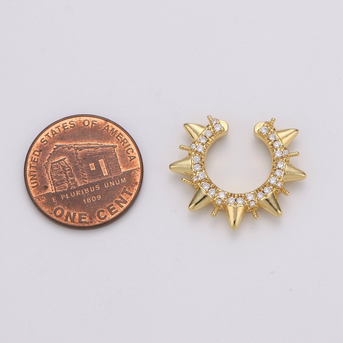 1x Spike Gold Ear Cuff-Upper Ear Earring No Piercing-Helix Ear Cuff-Cartilage Ear Cuff-Ear cuff no piercing-Ear Cuff Earring Stud AI-116 - DLUXCA