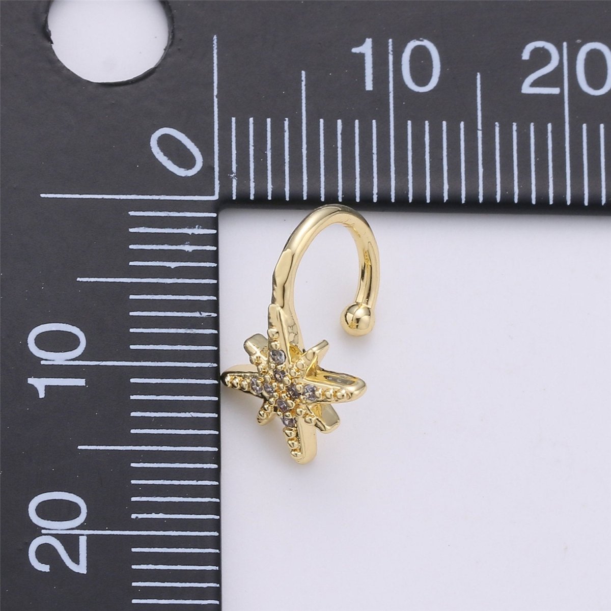 1x Star Gold Filled Earring Simple Ear Cuff, delicate ear cuff, ear cuff no piercing, gold ear cuff, ear cuff, gold ear cuff AI-132 - DLUXCA