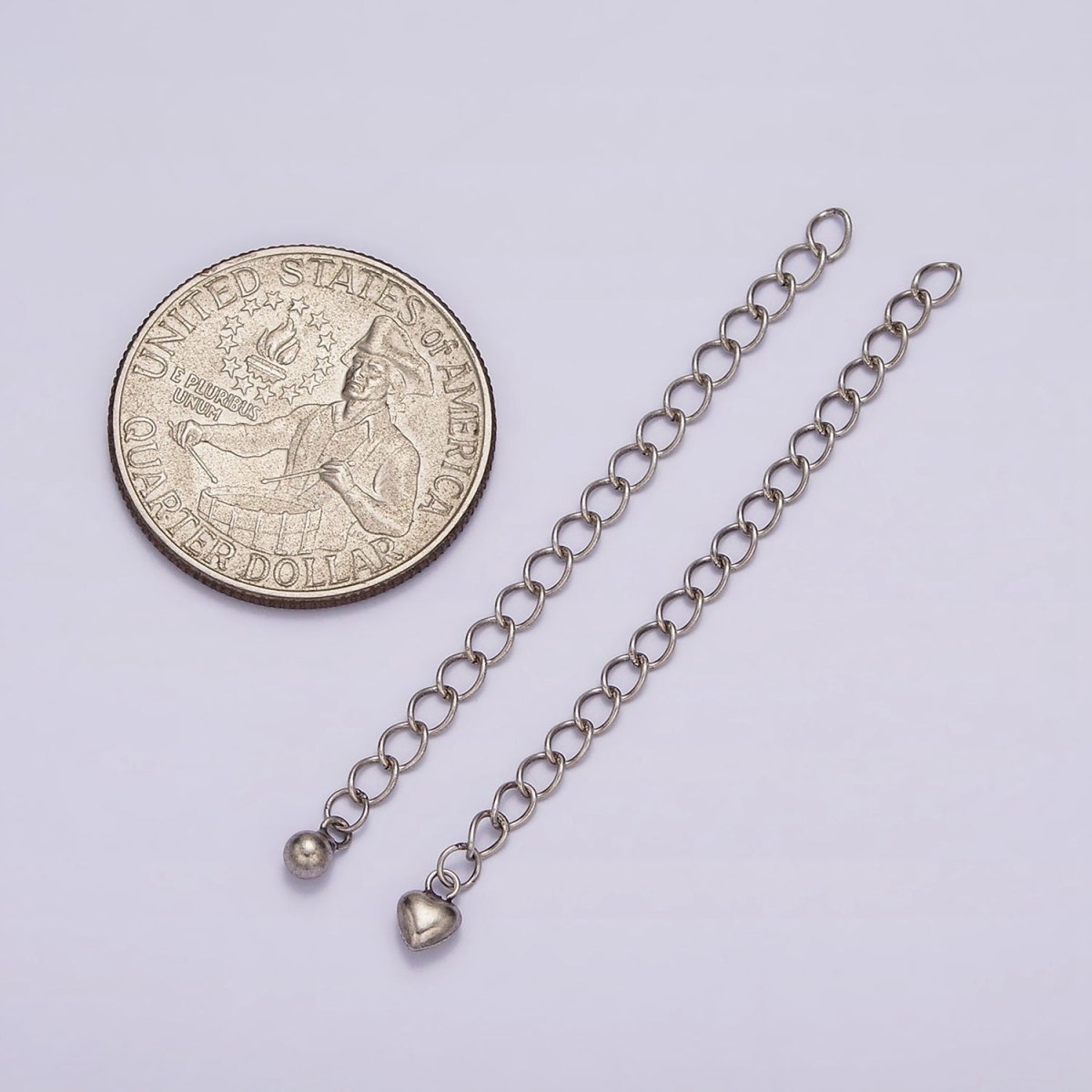 1x Sterling Silver Chain Extender 925 Sterling Silver Supply | Oxidized Silver Antique Looking Chain SL-303 SL-340 - DLUXCA