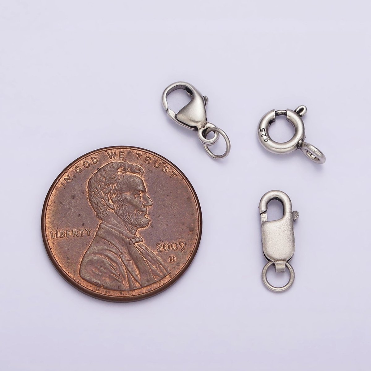 1x Sterling Silver Clasp 925 Sterling Silver Lobster Clasp End Clasp Supply for Jewelry Making Oxidized Silver Antique Looking Clasp SL-295 SL-296 SL-297 - DLUXCA