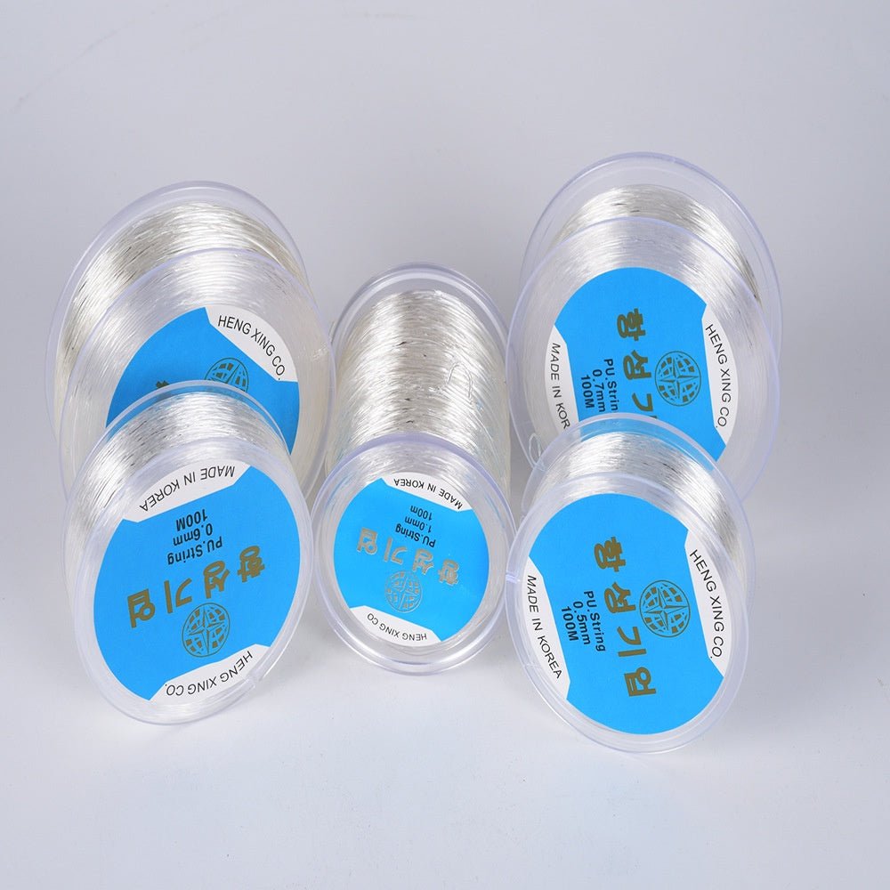 1x Transparent Stretchy String 10 meter for DIY Jewelry Making High Quality Strong Best Stretch Cord for Bead Bracelet, Necklace, Phone Strap Made in Korea - DLUXCA