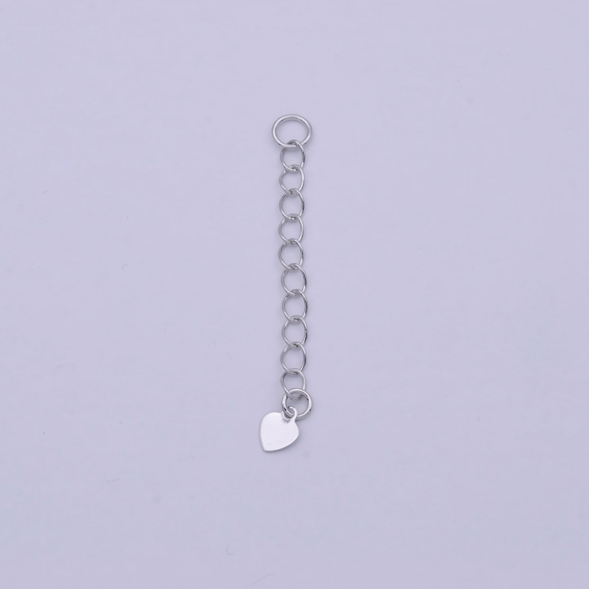 2 Inch Silver Heart Charm Extender Supply | K-115 - DLUXCA