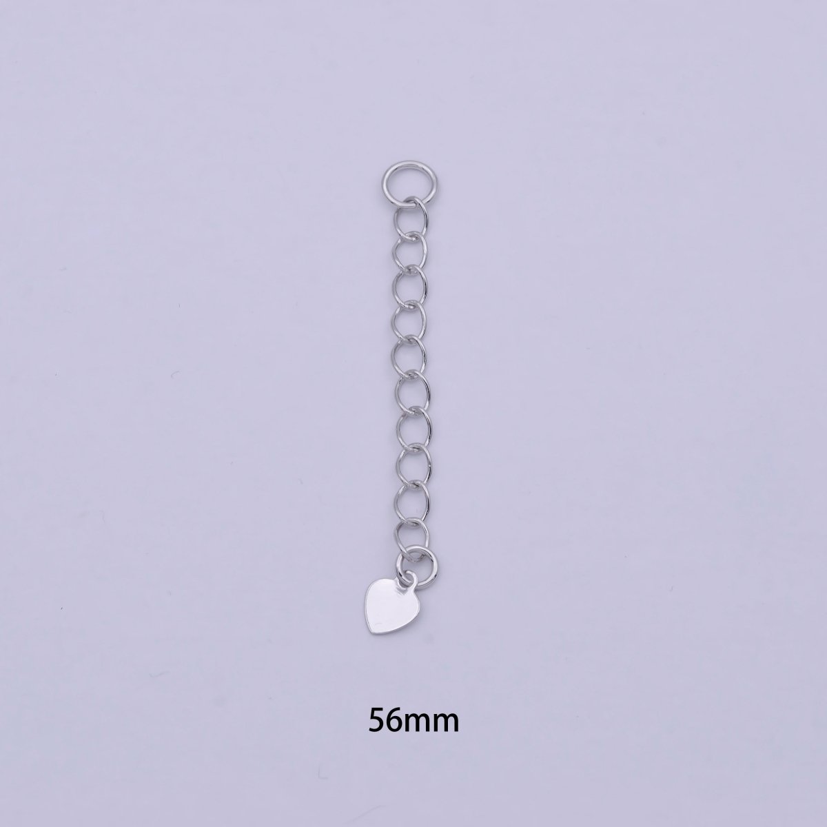 2 Inch Silver Heart Charm Extender Supply | K-115 - DLUXCA