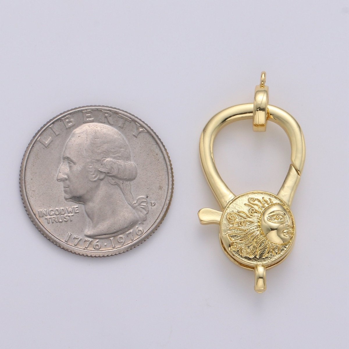 2 Sides SunshineLobster Clasp 14kGold Filled, Unique DesignLobsterClaw with Jump RingforJewelry Necklace Bracelet Anklet Making,Laneyard K-839 - DLUXCA