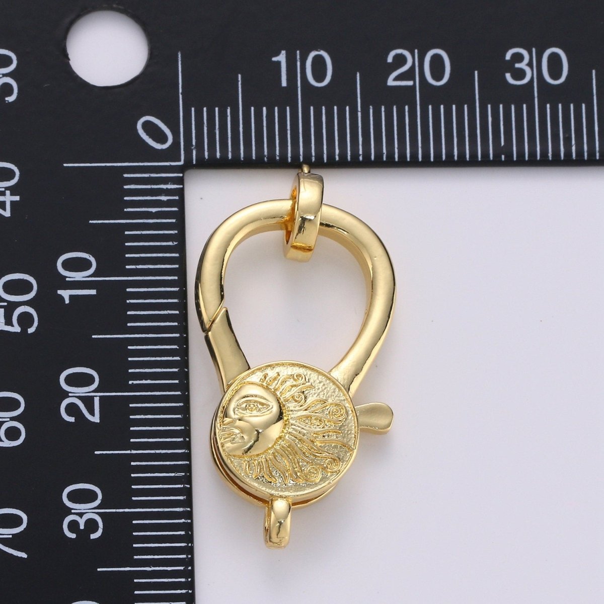 2 Sides SunshineLobster Clasp 14kGold Filled, Unique DesignLobsterClaw with Jump RingforJewelry Necklace Bracelet Anklet Making,Laneyard K-839 - DLUXCA